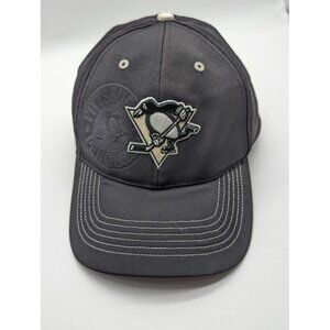 Pittsburgh‎ Penguins Hat Cap One Size NHL Hockey Embroidered Black Adjustable